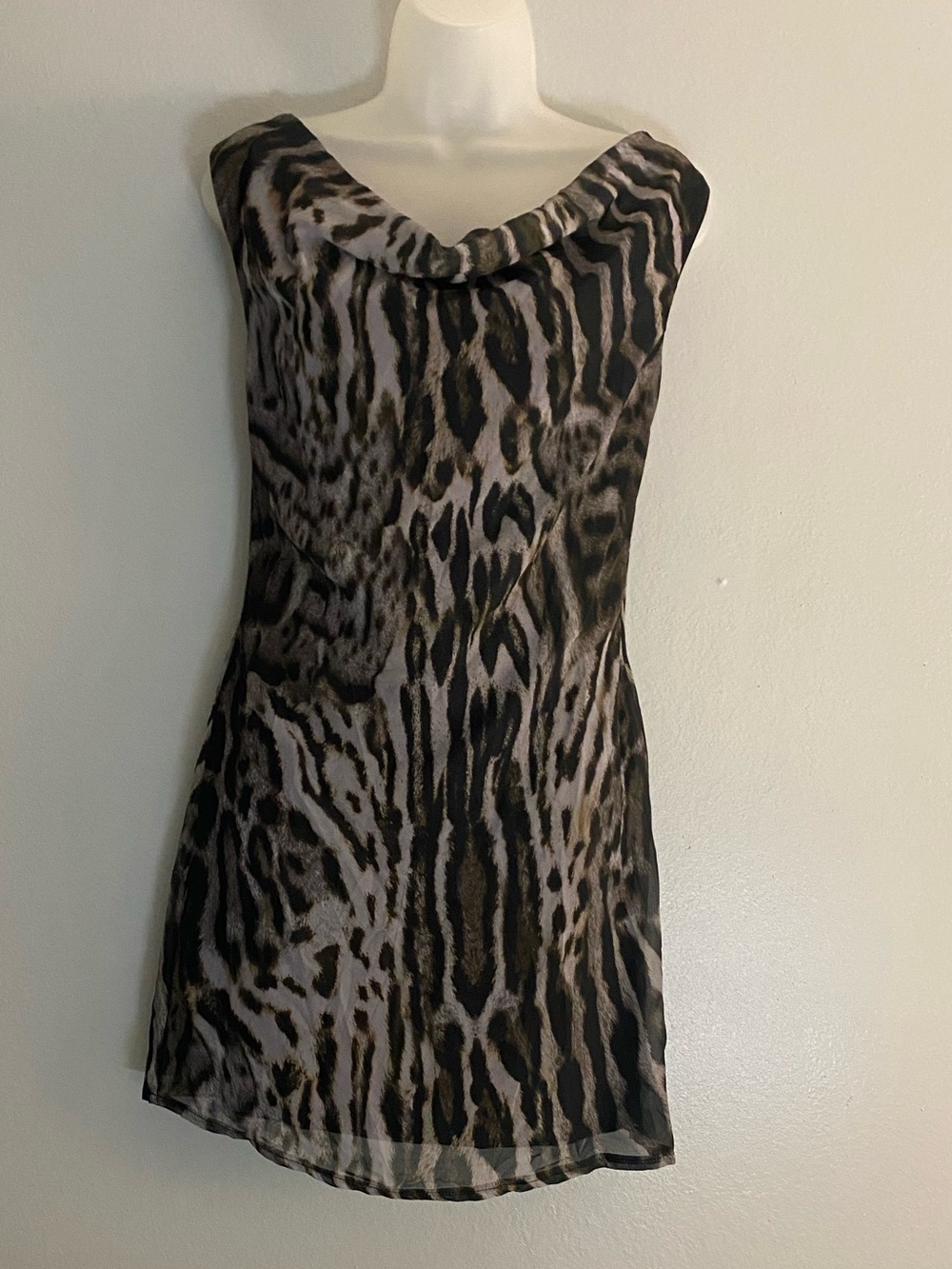 PrettyLittleThing Brown and Black Animal Print Mini Dress